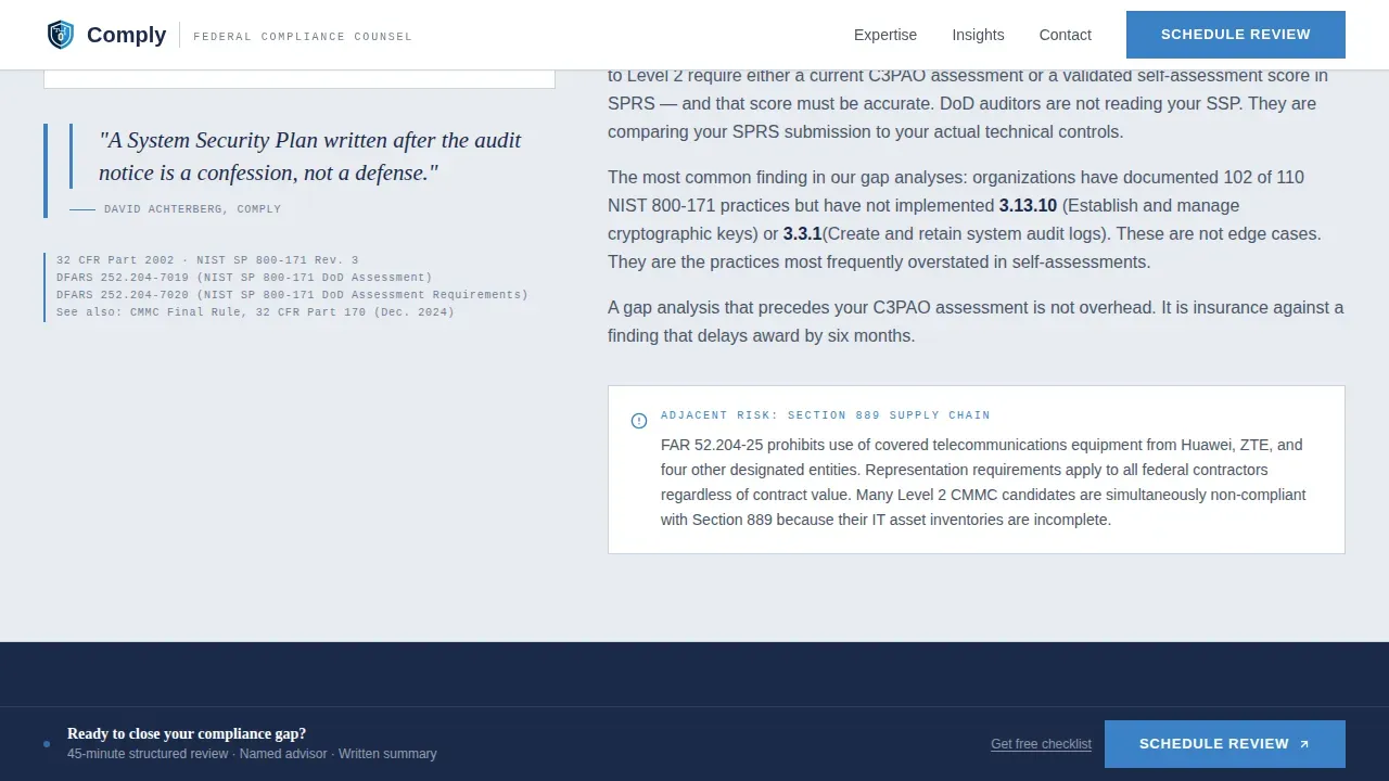 Trusted Federal Compliance Landing Page Template