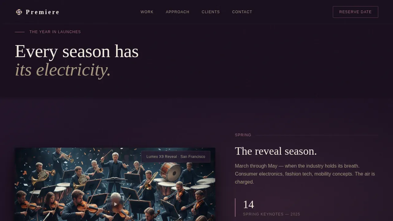 Cinematic Product Launch Videography Landing Page Template