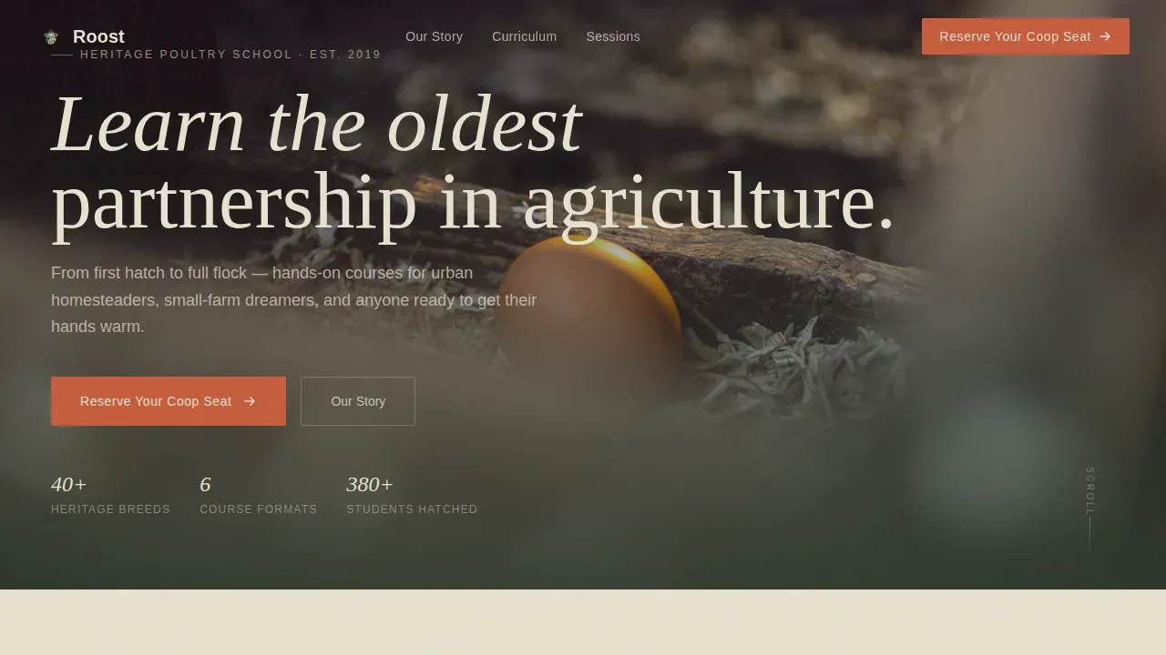 Heritage Poultry Training Landing Page Template