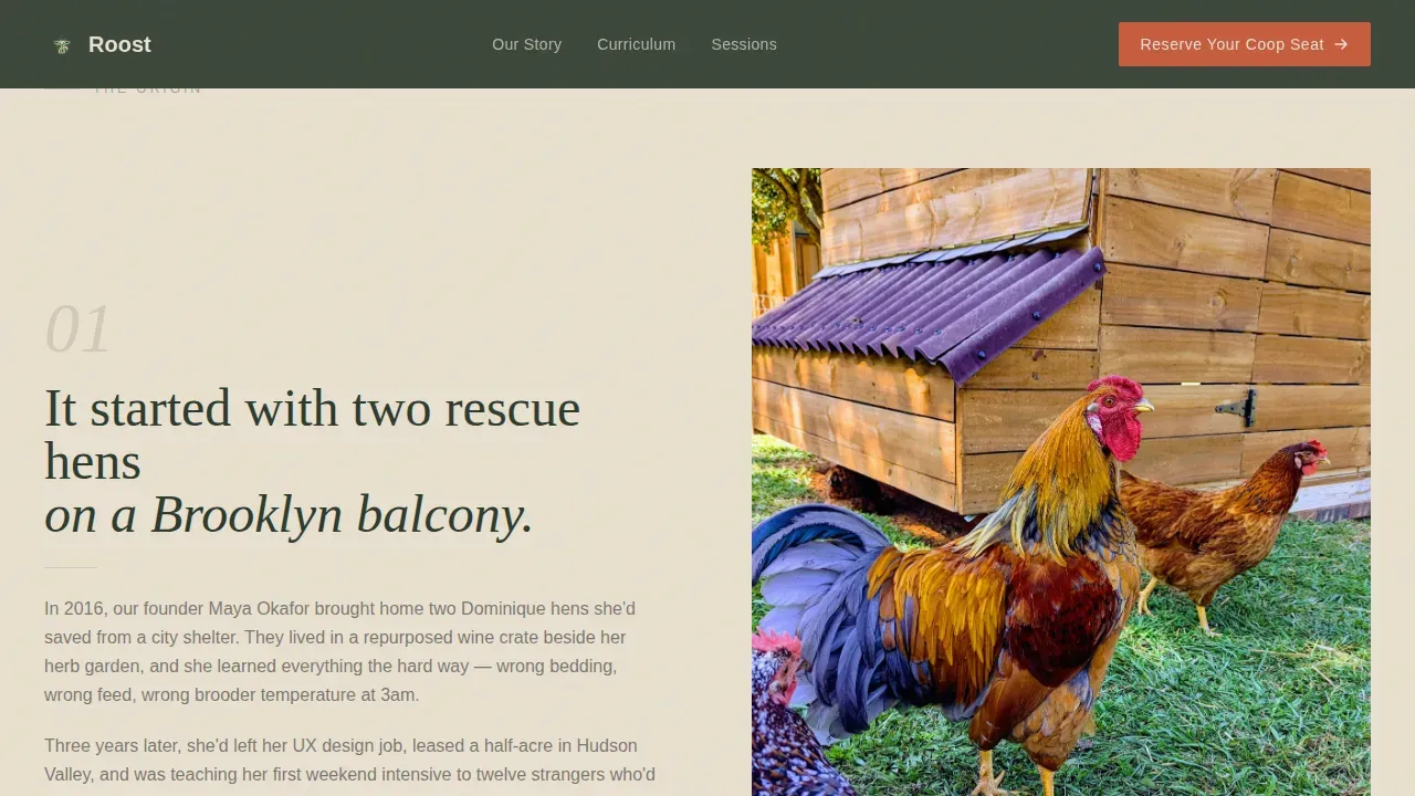 Heritage Poultry Training Landing Page Template