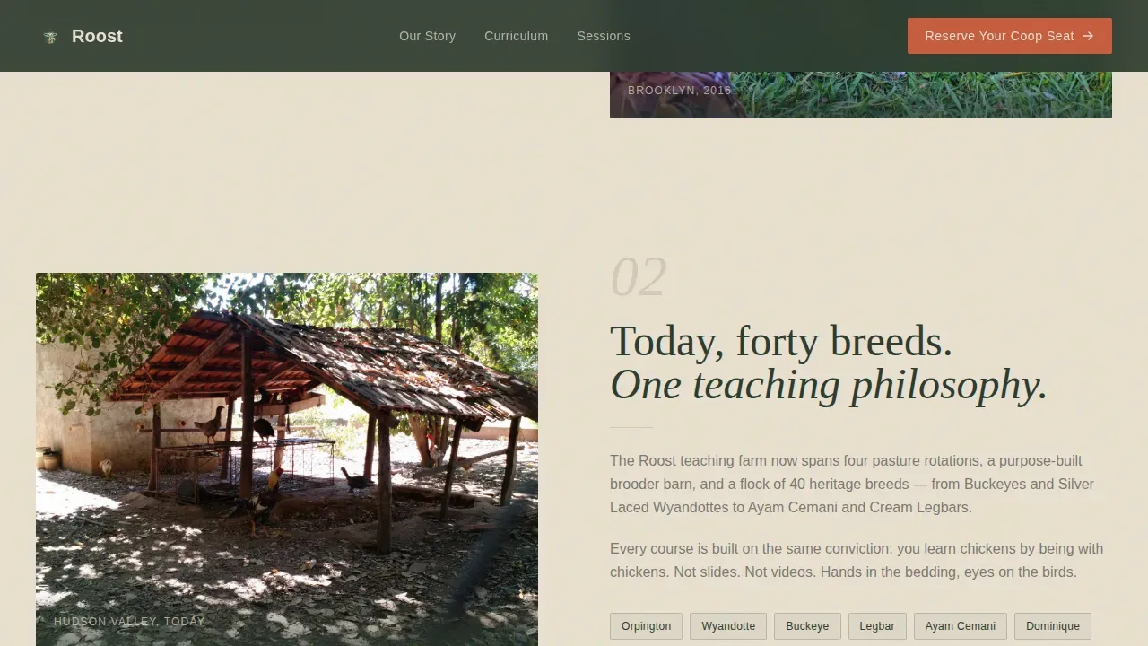 Heritage Poultry Training Landing Page Template