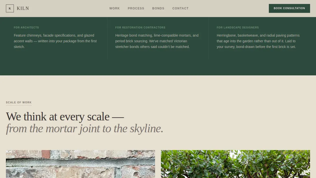 Artisan Brick Design Landing Page Template