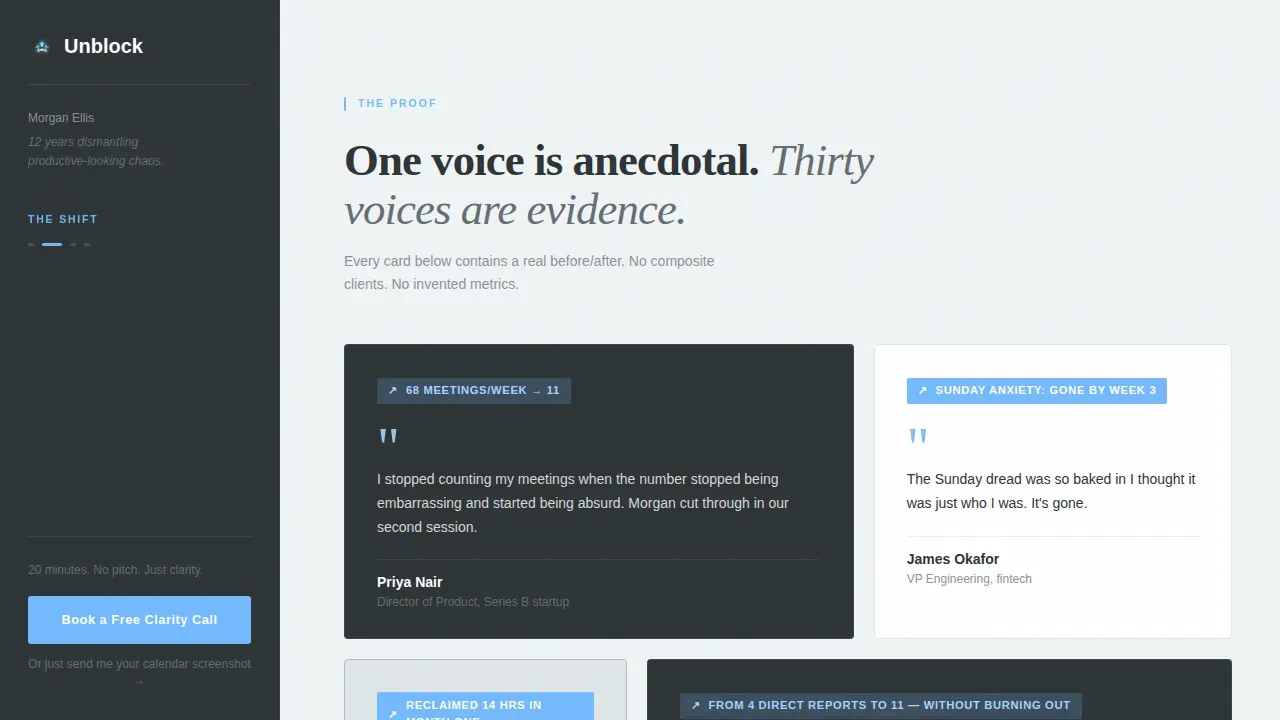 Focused Productivity Coaching Landing Page Template