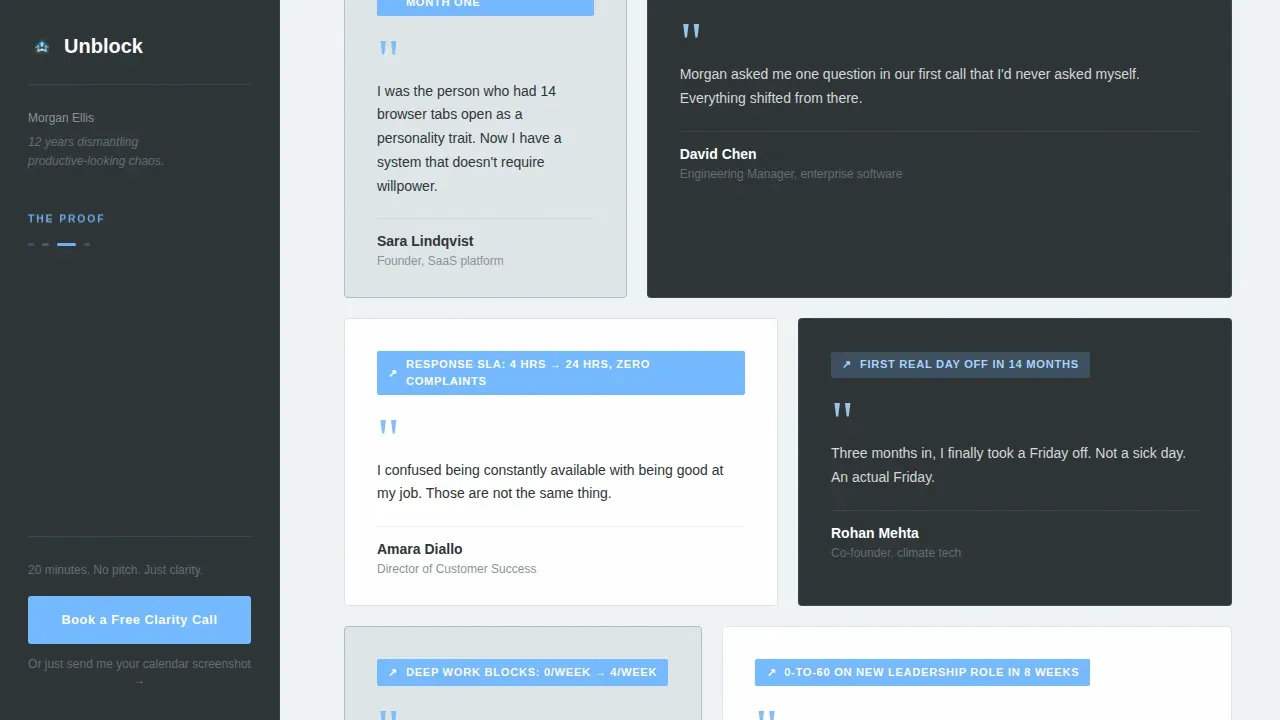 Focused Productivity Coaching Landing Page Template