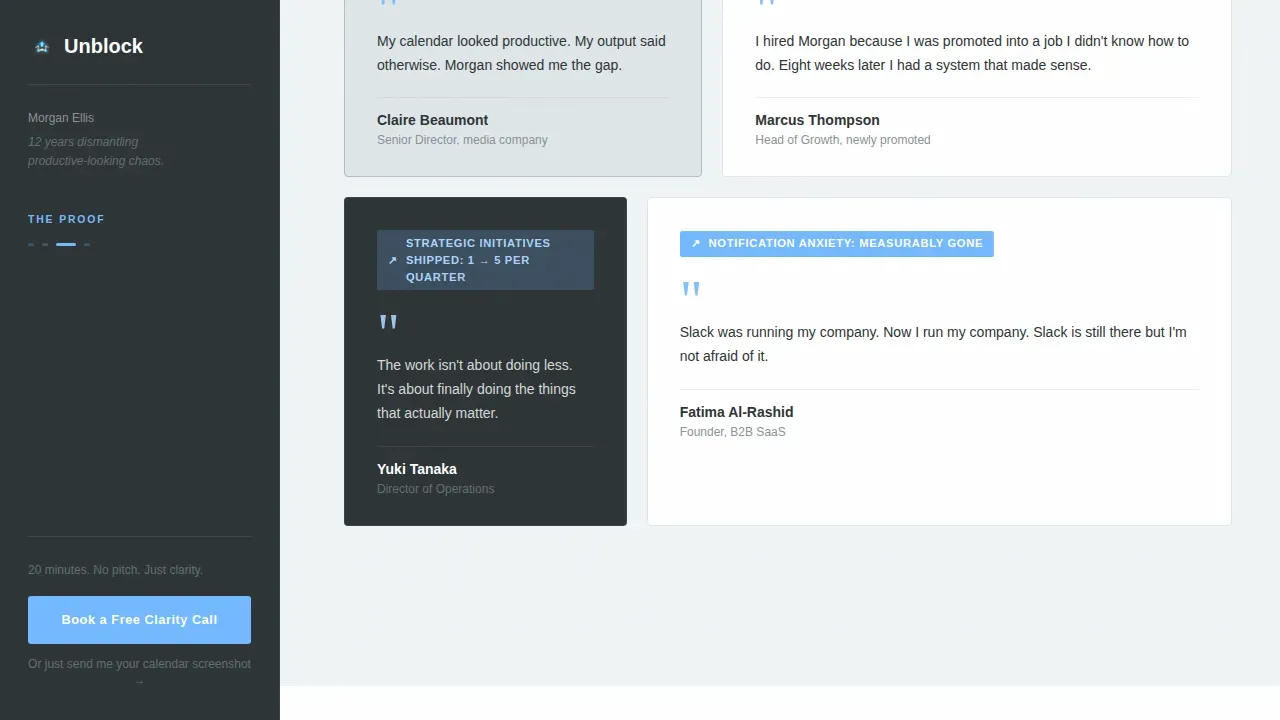 Focused Productivity Coaching Landing Page Template