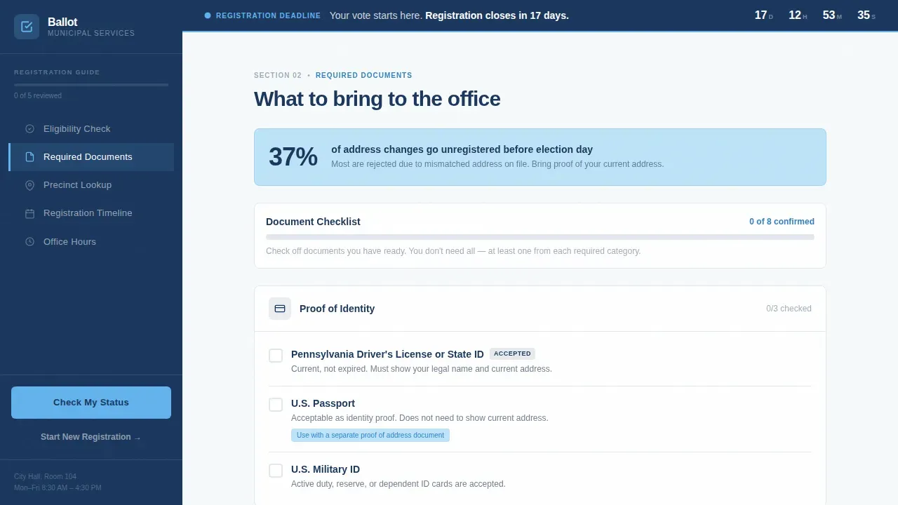 Voter Registration Government Professional Website Template
