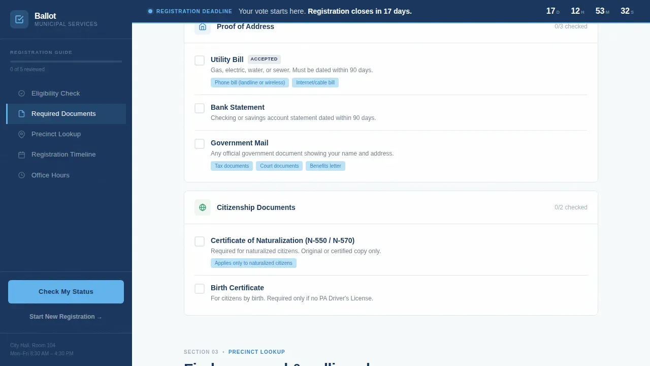 Voter Registration Government Professional Website Template