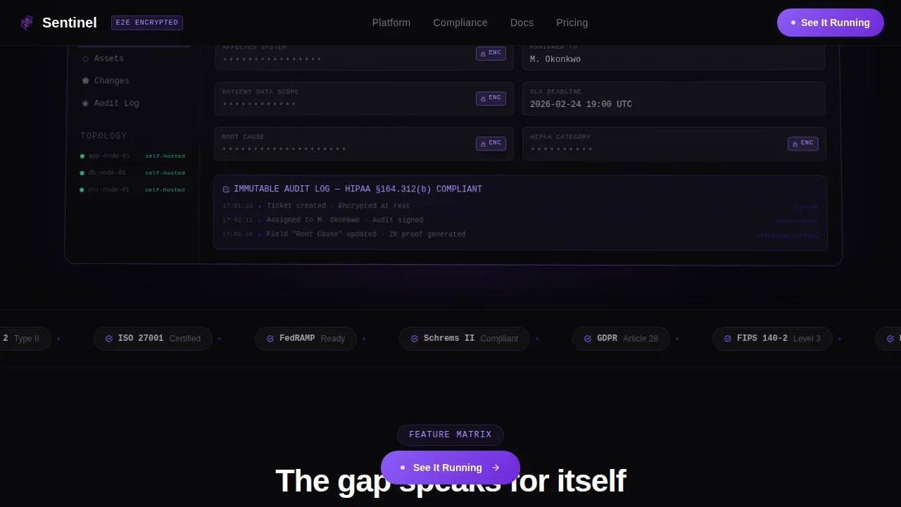 Privacy-First ITSM Comparison Landing Page Template