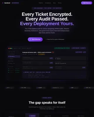 Privacy-First ITSM Comparison Landing Page Template