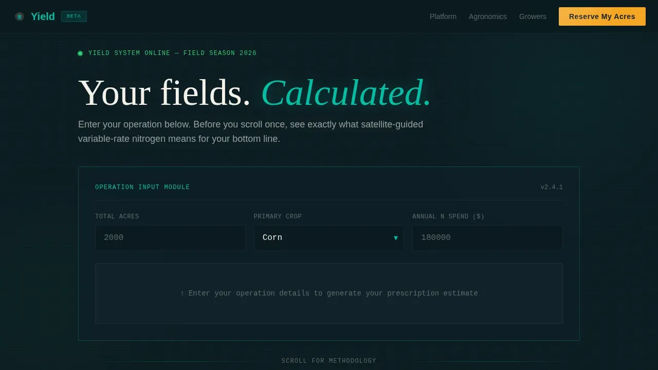 Smart Nitrogen Agri-Tech Landing Page Template