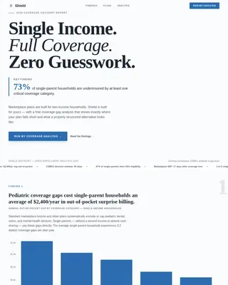 Holistic Single-Parent Coverage Landing Page Template