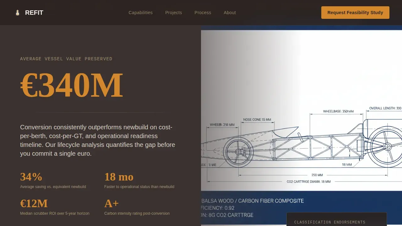 Expert Vessel Conversion Landing Page Template