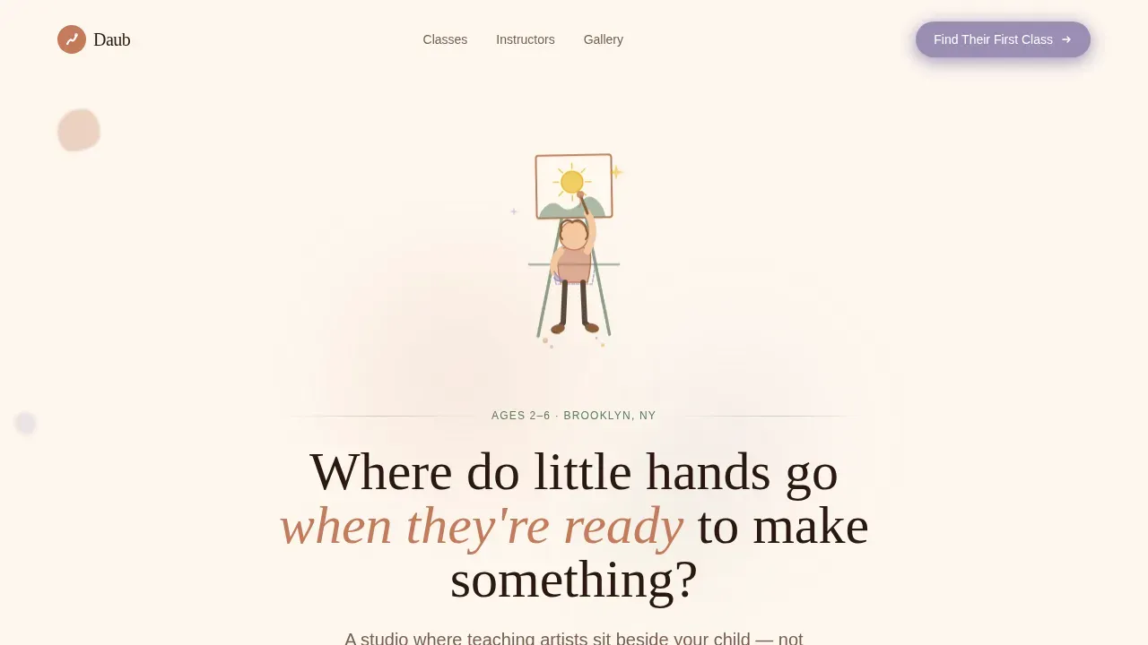 Preschool Art Class Landing Page Template