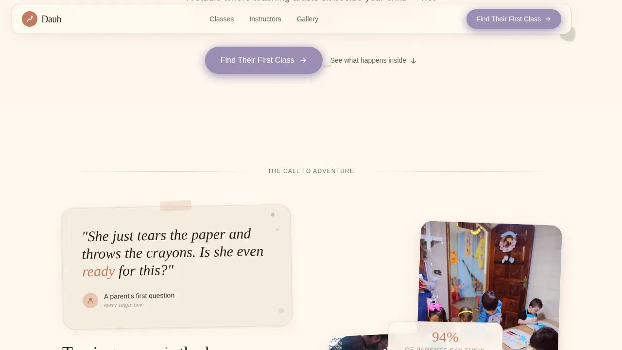 Preschool Art Class Landing Page Template