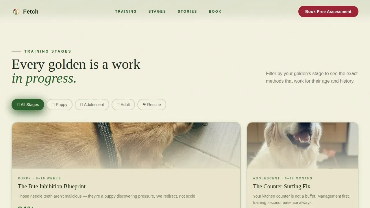 Dog Certified Booking Website Template