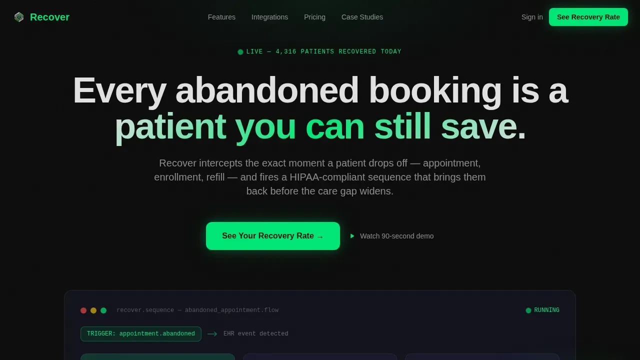 Live Patient Wellness Email Landing Page Template