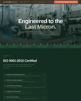 Precision Industrial Actuator Landing Page Template