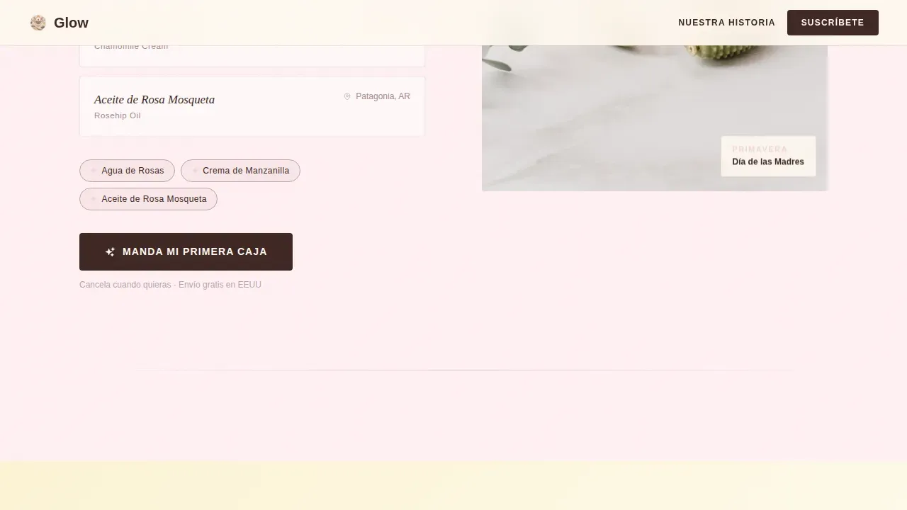 Curated Latin Skincare Box | Free Website Template | Rocket