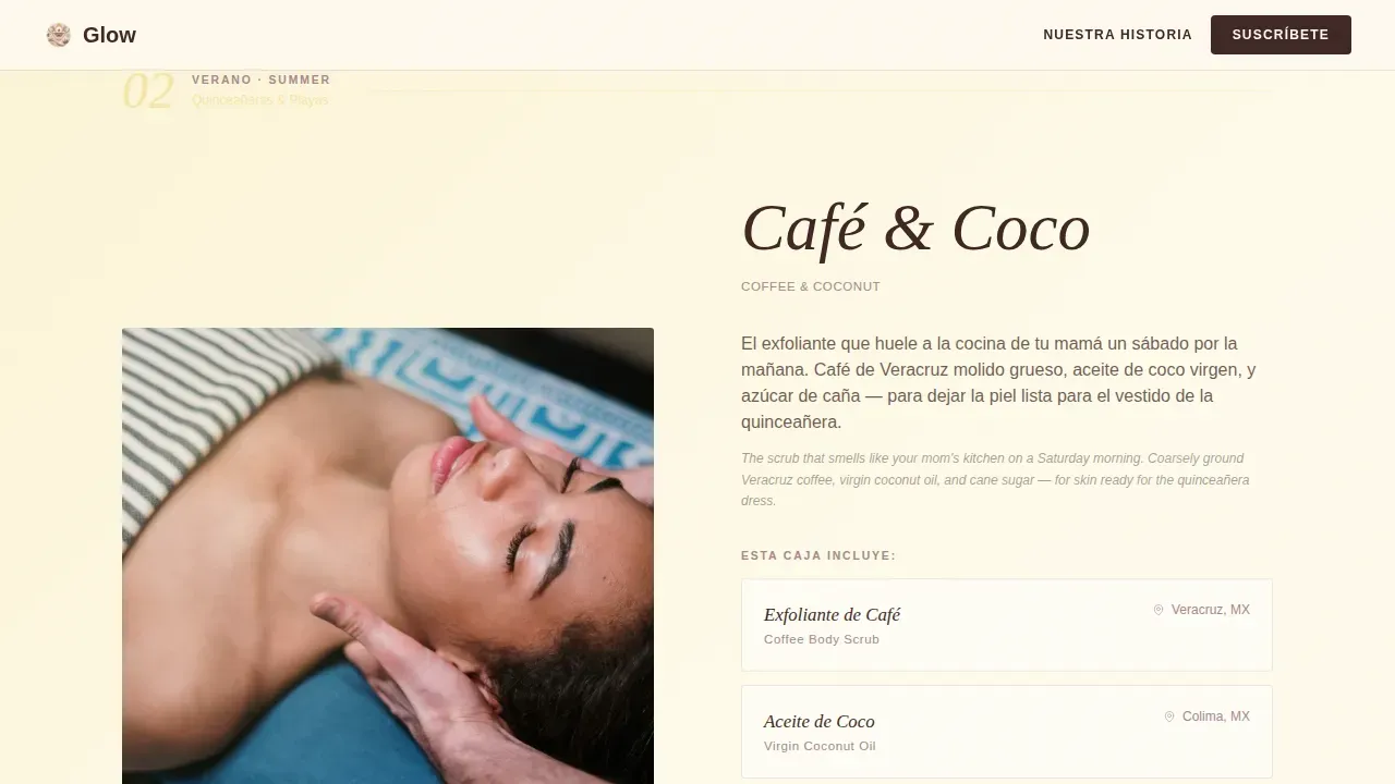 Curated Latin Skincare Box | Free Website Template | Rocket