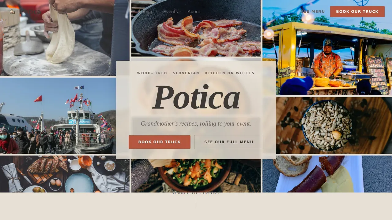 Handcrafted Slovenian Street Food Landing Page Template