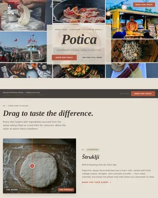 Handcrafted Slovenian Street Food Landing Page Template