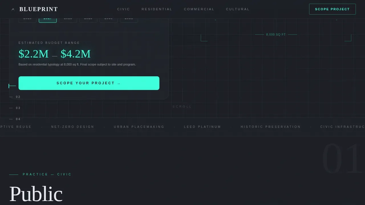 Architecture Firm Pricing Website Template