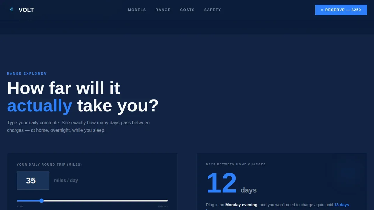 Electric Vehicle Dealer | Free Website Template | Rocket