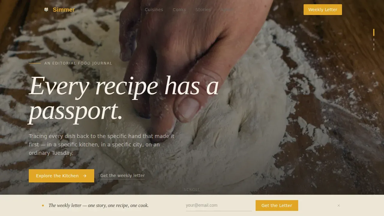Authentic Ethnic Cuisine Blog Landing Page Template