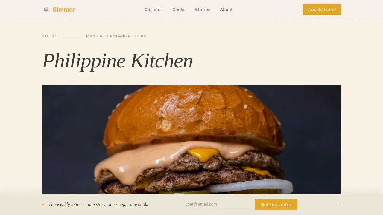 Authentic Ethnic Cuisine Blog Landing Page Template