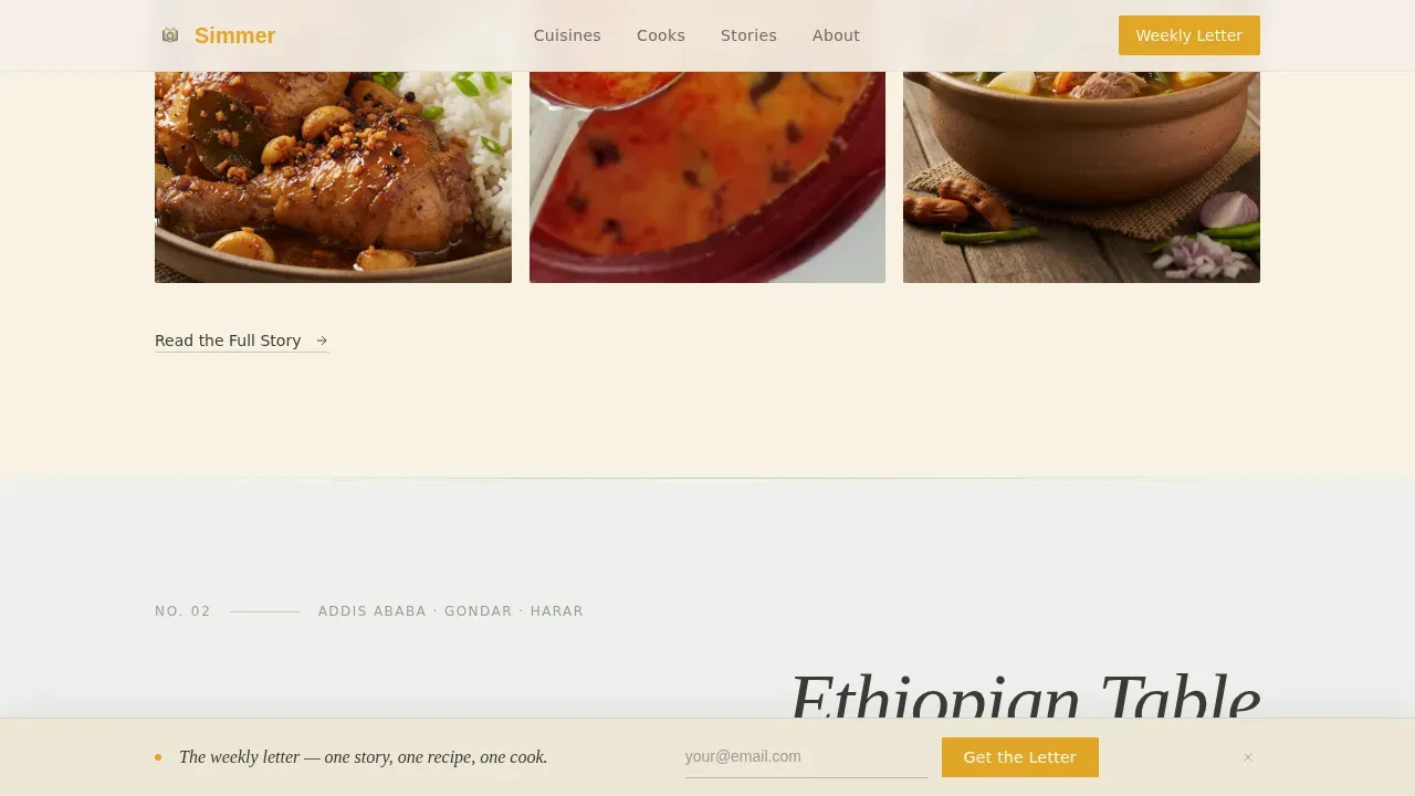Authentic Ethnic Cuisine Blog Landing Page Template