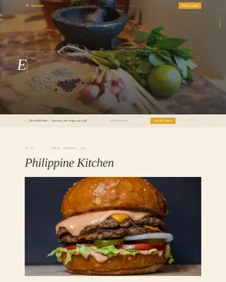 Authentic Ethnic Cuisine Blog Landing Page Template