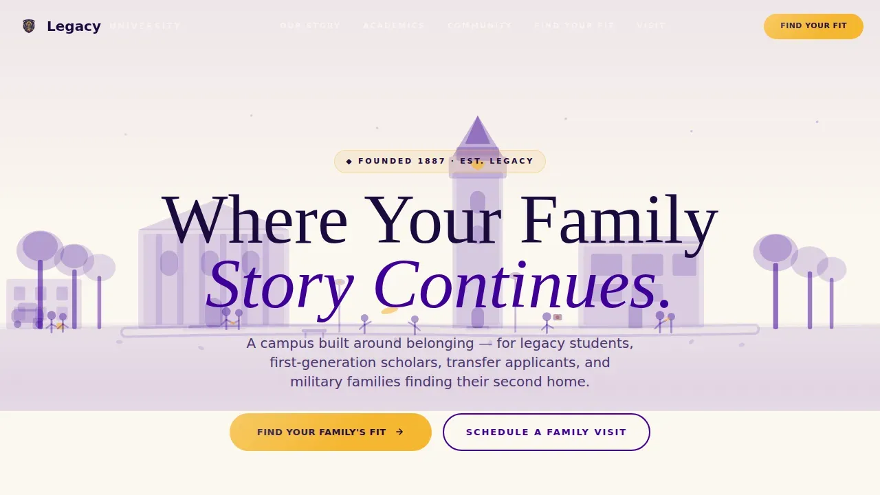 Premier Higher Education Landing Page Template