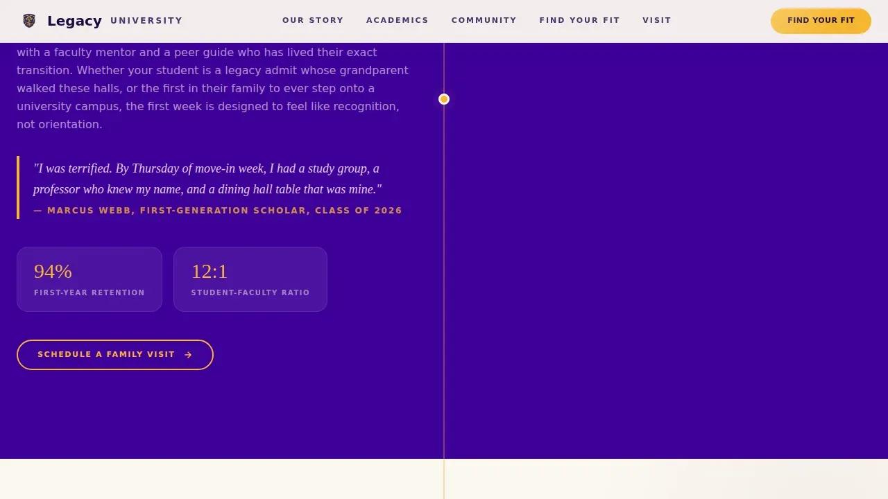Premier Higher Education Landing Page Template