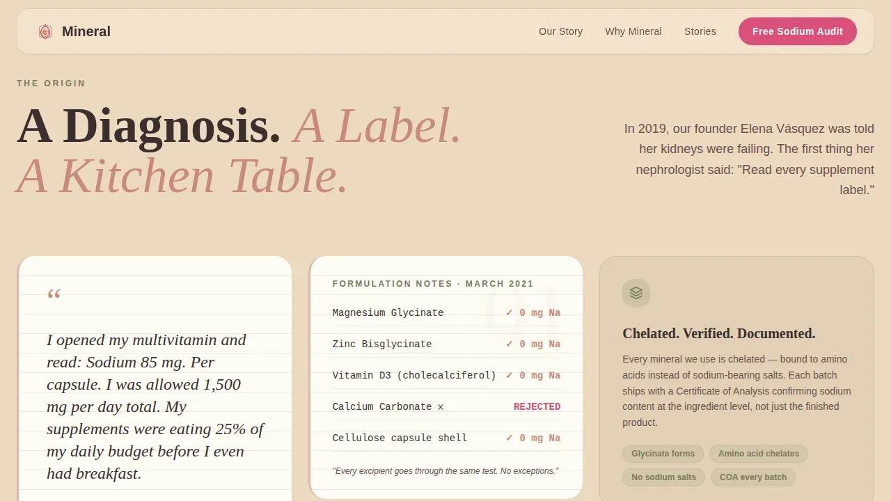 Premium Low-Sodium Wellness Landing Page Template