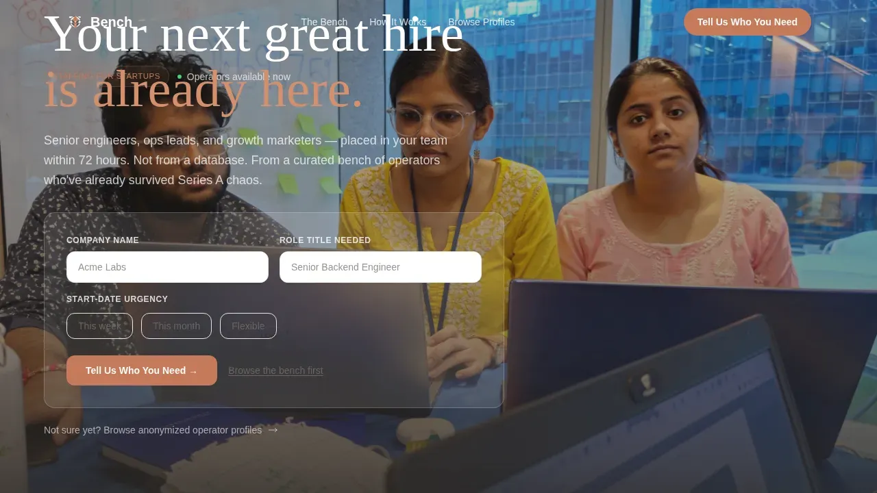 Curated Operator Staffing | Free Website Template | Rocket