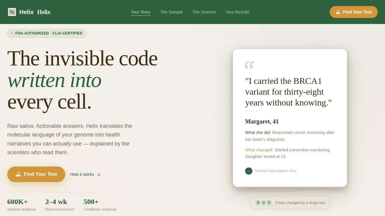Advanced Genetic Testing Landing Page Template