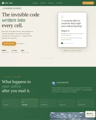 Advanced Genetic Testing Landing Page Template