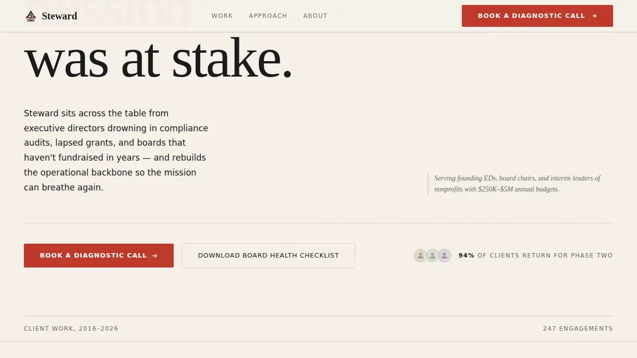 Trusted Mission Consulting Landing Page Template