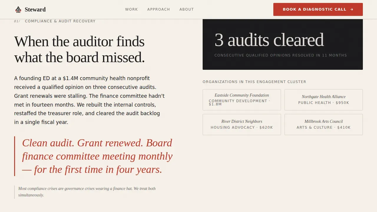 Trusted Mission Consulting Landing Page Template