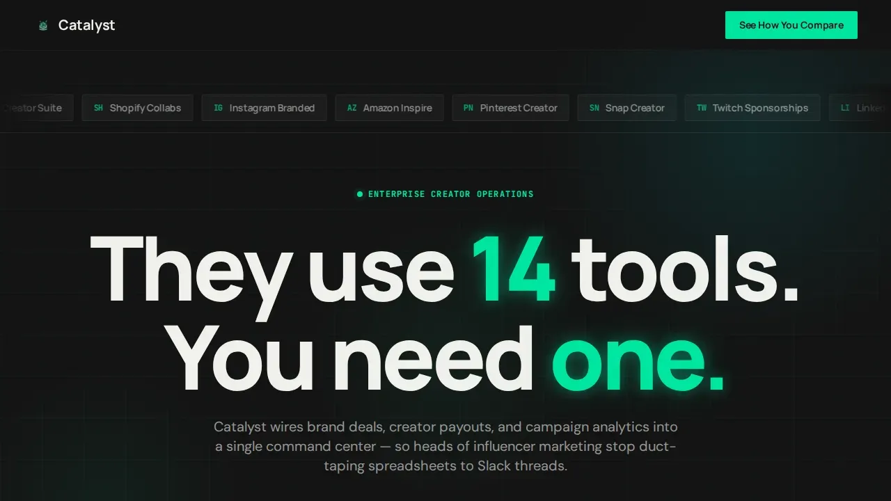 Dynamic Creator Platforms Landing Page Template