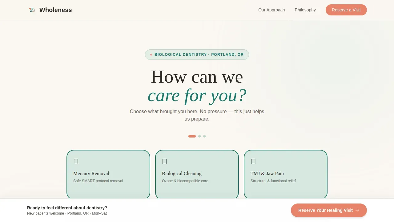 Holistic Dental Care Landing Page Template