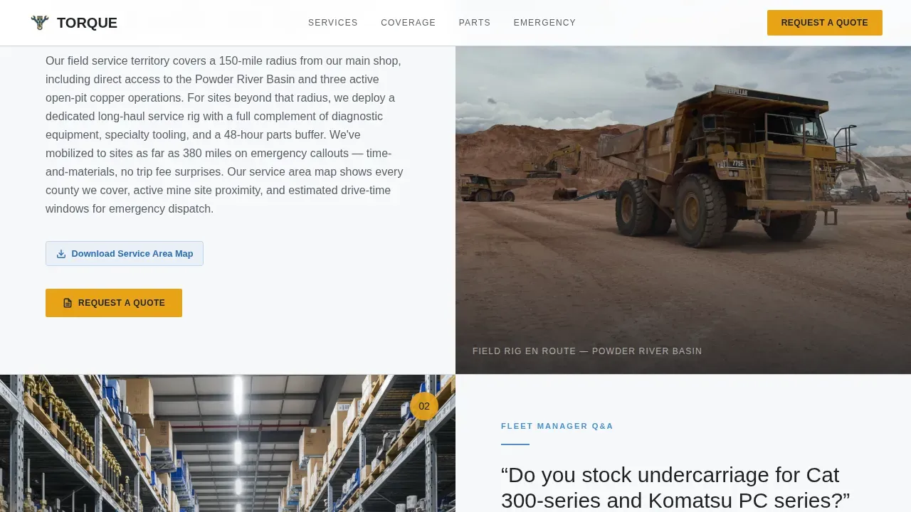 Expert Equipment Mechanics Landing Page Template