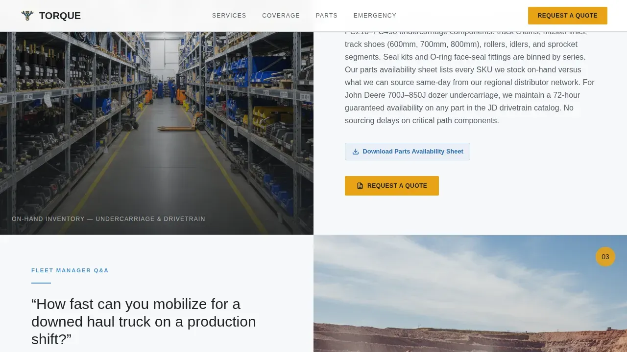 Expert Equipment Mechanics Landing Page Template
