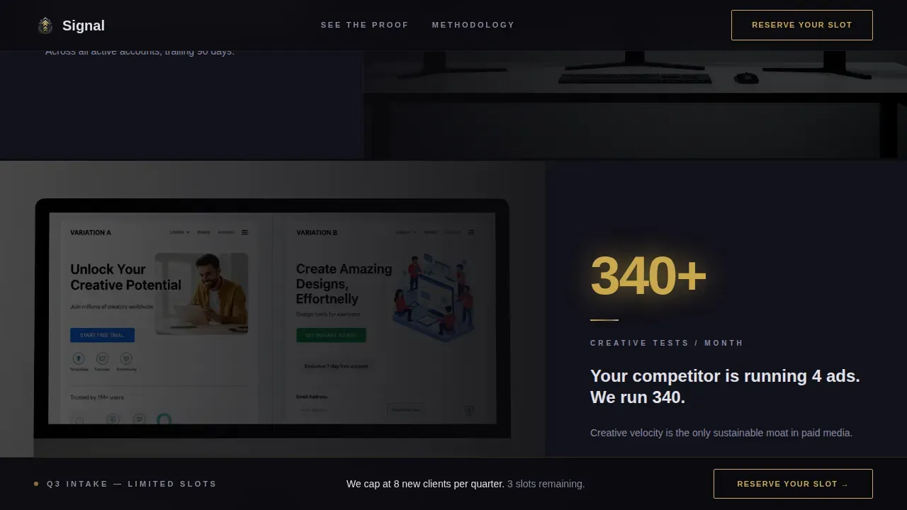 Performance Marketing Agency DTC & E-Commerce Website Template