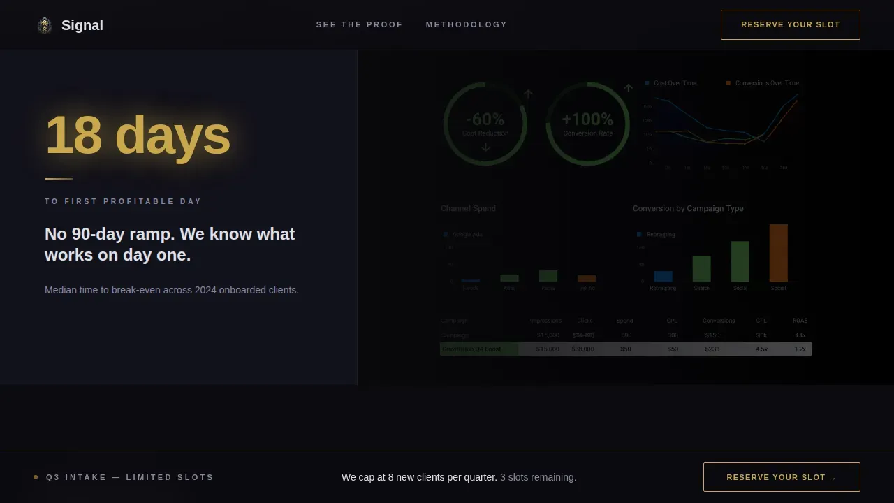 Performance Marketing Agency DTC & E-Commerce Website Template