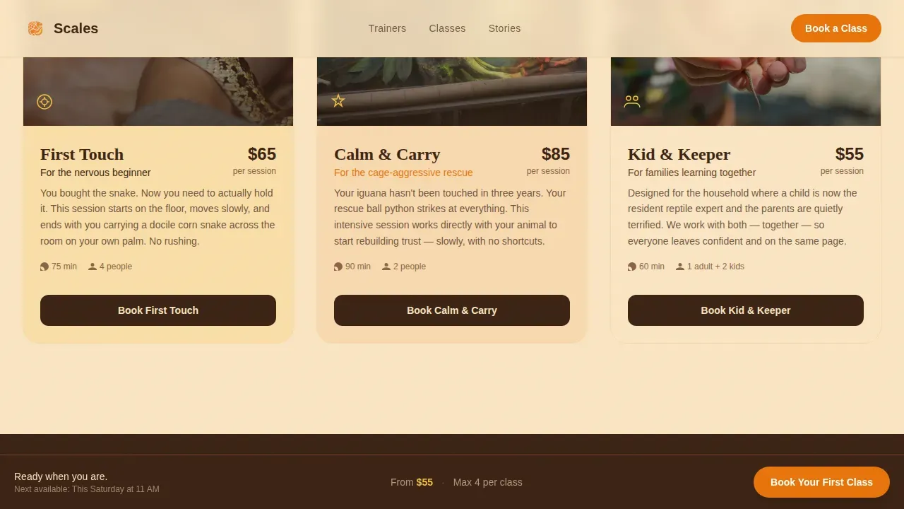Expert Reptile Education Landing Page Template