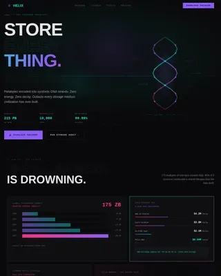 Bold Brutalist DNA Storage Consulting Landing Page Template