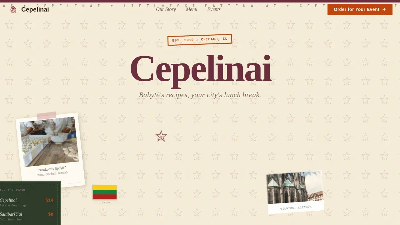 Lithuanian Food Truck Landing Page Template