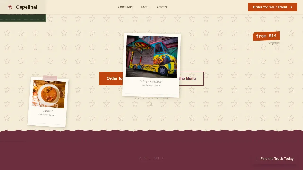 Lithuanian Food Truck Landing Page Template