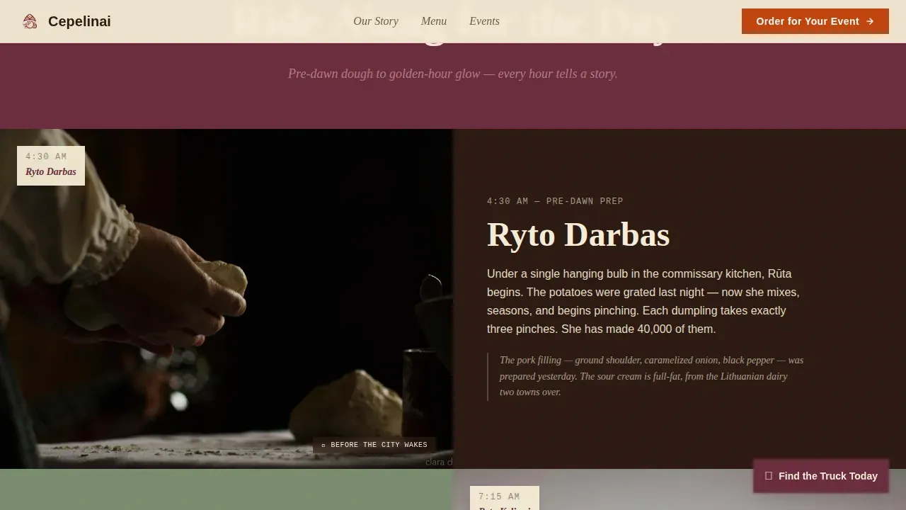 Lithuanian Food Truck Landing Page Template